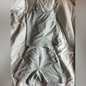 SET Active Gray Tank Top and Shorts Set